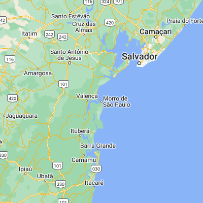 Map showing location of Morro de São Paulo (-13.379600, -38.912200)