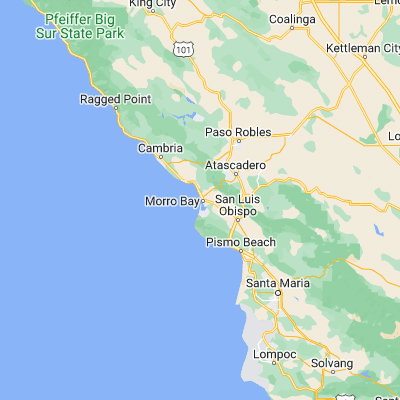Map showing location of Morro Rock Beach (35.371360, -120.866010)