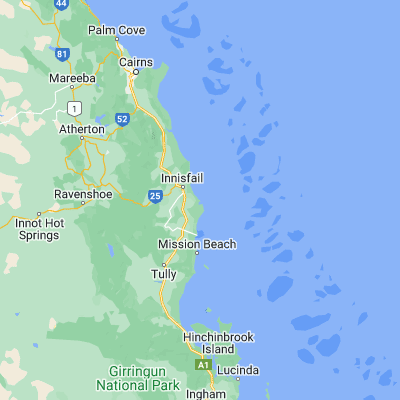 Map showing location of Mourilyan Harbour (-17.596250, 146.119370)