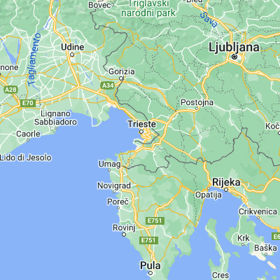 Map showing location of Muggia (45.604190, 13.767540)