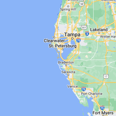 Map showing location of Mullet Key (27.619200, -82.723990)