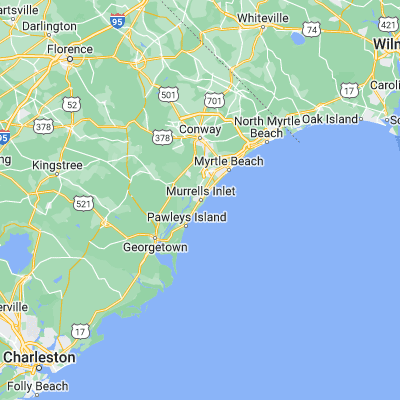 Map showing location of Murrells Inlet (33.551000, -79.041430)