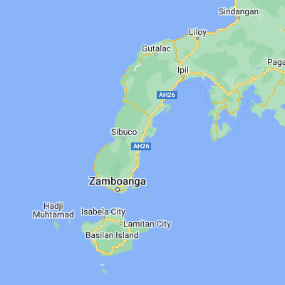 Map showing location of Muti (7.275830, 122.280000)