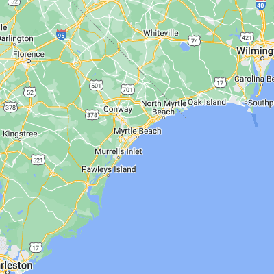 Map showing location of Myrtle Beach (33.689060, -78.886690)