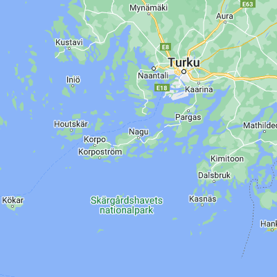 Map showing location of Nagu (60.193750, 21.909720)