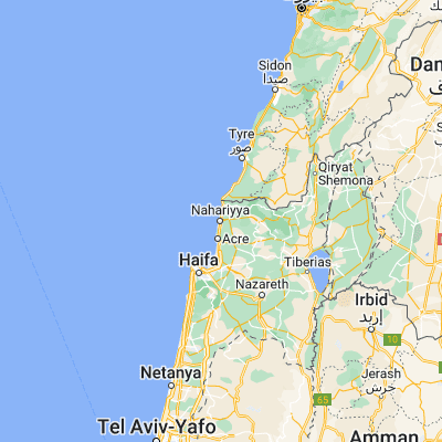 Map showing location of Nahariyya (33.005860, 35.094090)