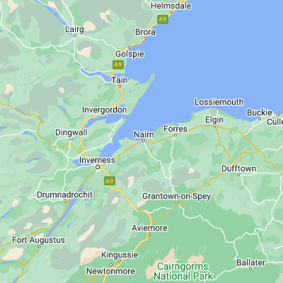 Map showing location of Nairn (57.580940, -3.879730)