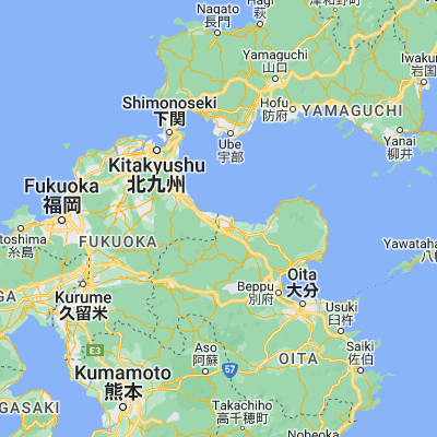 Map showing location of Nakatsu (33.598110, 131.188300)
