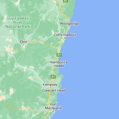 Map showing location of Nambucca Heads (-30.643180, 153.008840)