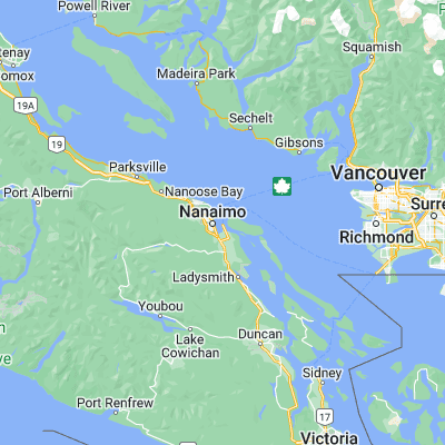 Map showing location of Nanaimo Harbour (49.174100, -123.896940)