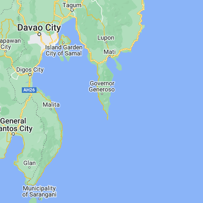 Map showing location of Nangan (6.472640, 126.124380)