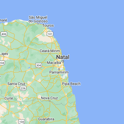 Map showing location of Natal (-5.795000, -35.209440)