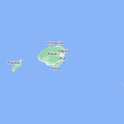 Map showing location of Nāwiliwili (21.956960, -159.355180)