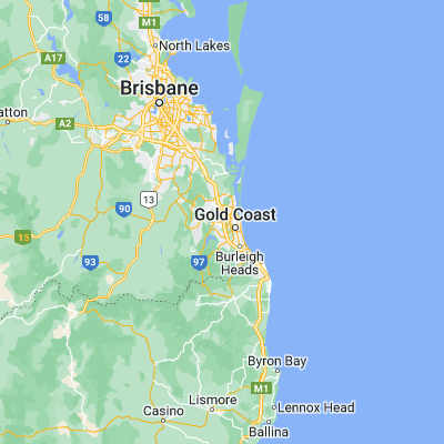 Map showing location of Nerang (-27.989410, 153.336330)
