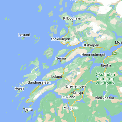 Map showing location of Nesna (66.196720, 13.021330)