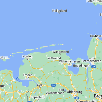 Map showing location of Neuharlingersiel (53.699930, 7.702880)