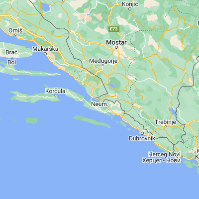 Map showing location of Neum (42.923330, 17.615560)