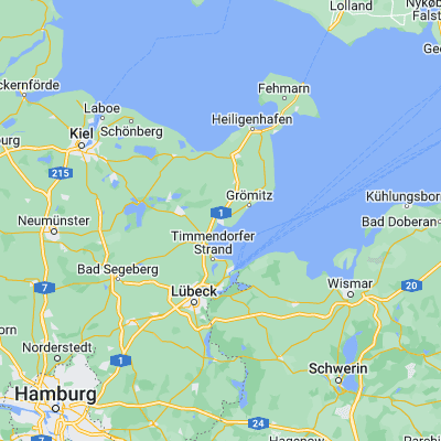 Map showing location of Neustadt in Holstein (54.107070, 10.814500)