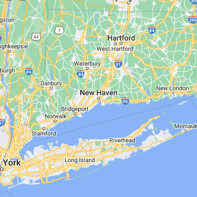 Map showing location of New Haven (41.308150, -72.928160)