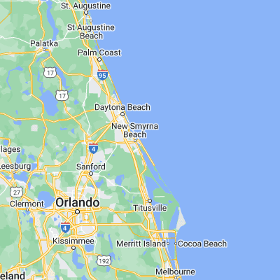 Map showing location of New Smyrna Beach (29.028870, -80.889500)