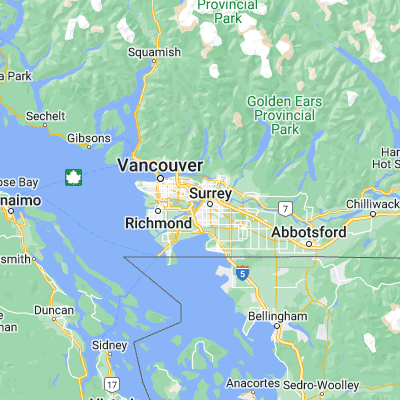 Map showing location of New Westminster (49.206780, -122.910920)