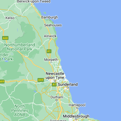 Map showing location of Newbiggin-by-the-Sea (55.185320, -1.514690)