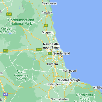 Map showing location of Newcastle upon Tyne (54.973280, -1.613960)