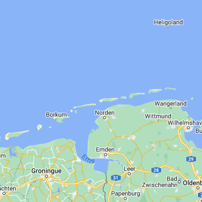 Map showing location of Norderney (53.708280, 7.158190)
