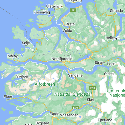 Map showing location of Nordfjordeid (61.906260, 5.991540)