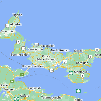 Map showing location of North Rustico (46.450120, -63.315400)