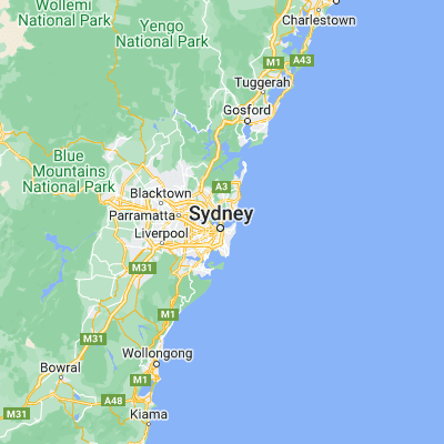 Map showing location of North Sydney (-33.840560, 151.207220)