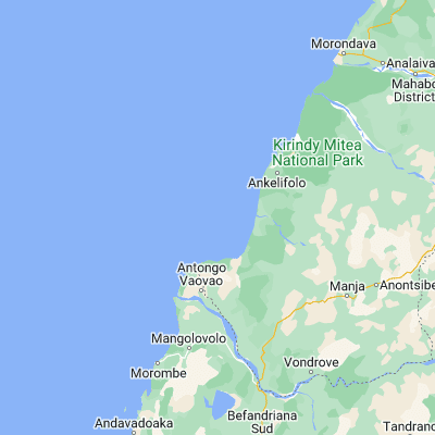 Map showing location of Nosy Andriamitaroka (-21.066670, 43.666670)
