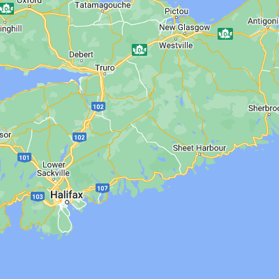 Map showing location of Nova Scotia (45.000150, -62.998650)