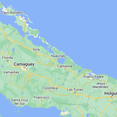 Map showing location of Nuevitas (21.545280, -77.264440)