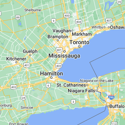 Map showing location of Oakville (43.450110, -79.682920)