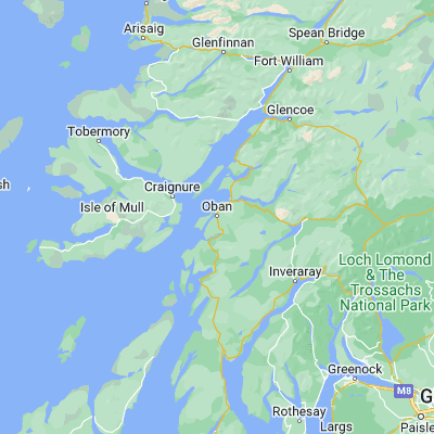 Map showing location of Oban (56.412690, -5.470620)