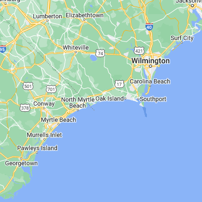 Map showing location of Ocean Isle Beach (33.894340, -78.426670)