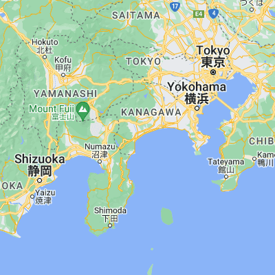 Map showing location of Odawara (35.255560, 139.159720)