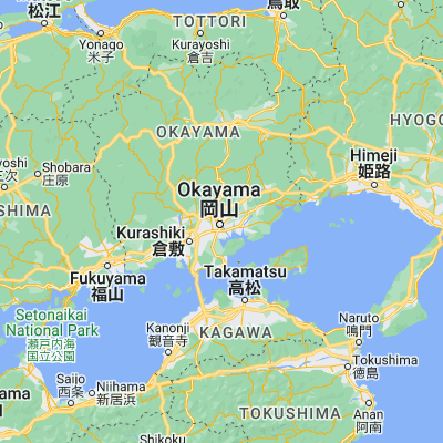 Map showing location of Okayama-shi (34.661670, 133.935000)