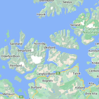 Map showing location of Øksfjord (70.239570, 22.347860)
