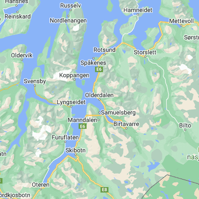 Map showing location of Olderdalen (69.604070, 20.532720)