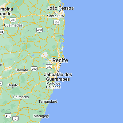 Map showing location of Olinda (-8.008890, -34.855280)