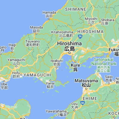 Map showing location of Ōno (34.283330, 132.266670)