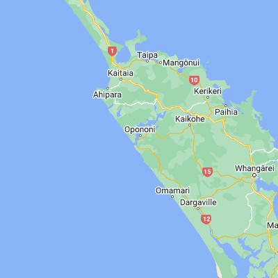 Map showing location of Opononi (-35.500000, 173.400000)