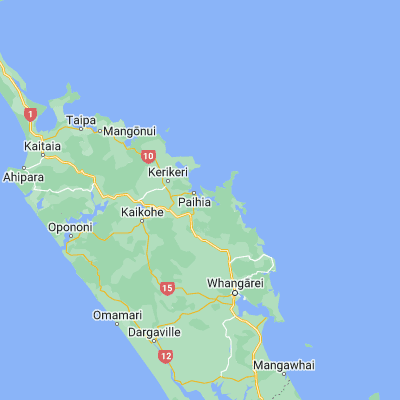 Map showing location of Opua (-35.316670, 174.116670)