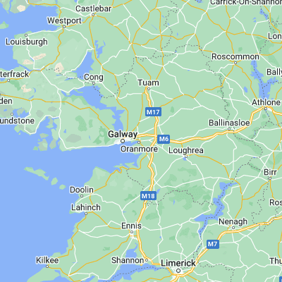 Map showing location of Oranmore (53.268330, -8.920000)