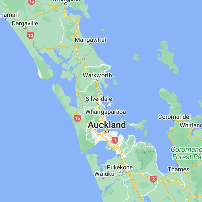 Map showing location of Orewa Beach (-36.587500, 174.700280)