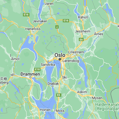 Map showing location of Oslo (59.912730, 10.746090)