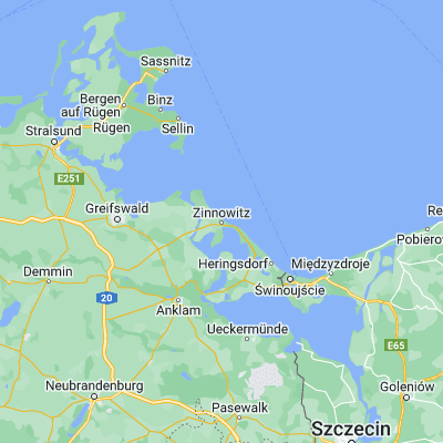 Map showing location of Ostseebad Zinnowitz (54.076680, 13.911270)