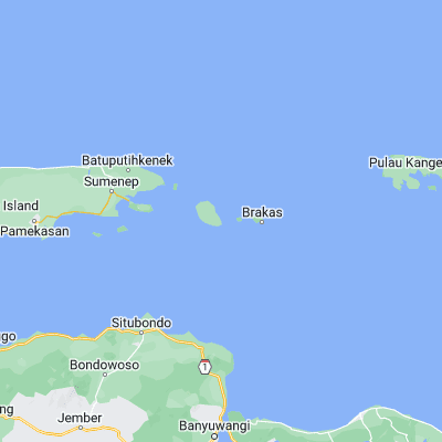 Map showing location of Pabungkon Daja (-7.155100, 114.392900)
